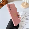 thumbnail image 1 of Heart Phone Case for Samsung Galaxy S20 FE 5G,Gold Plated Heart Pattern for Women Girls,Luxury Cute Side Soft Liquid Silicone Shockproof TPU Protective Case,Pink, 1 of 6