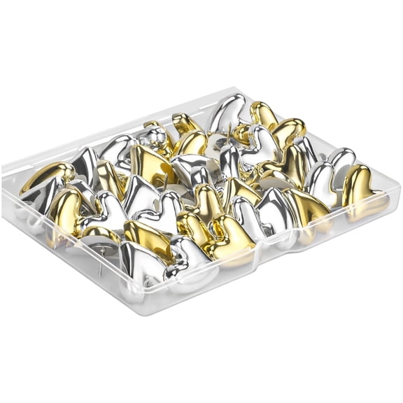 Heart Photo Display Screws Decorative Wall Fasteners Metal Varnished Steel Center Plastic Heart Thumbtacks