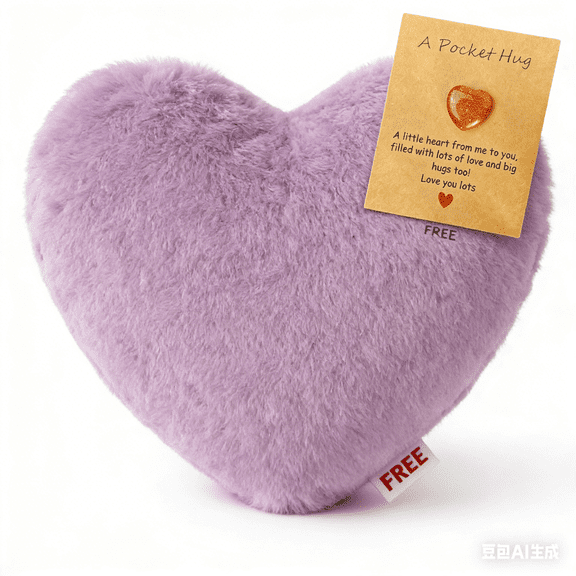 Heart Pillow Cute Fuzzy Valentine's Day Gifts Pillows Throw Pillows for Bed Livingroom Home Decor Cushion Decorative Aesthetic Preppy Pillows(with 1 Pocket Hug Heart)