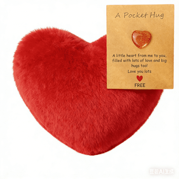 Heart Pillow Cute Fuzzy Valentine's Day Gifts Pillows Throw Pillows for Bed Livingroom Home Decor Cushion Decorative Aesthetic Preppy Pillows(with 1 Pocket Hug Heart)