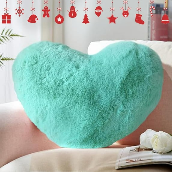 Heart Pillow, Pink Heart Pillows, Love Pillow Gifts, 14X17 Inch Large Heart Shaped Pillows, Faux Rabbit Fur Coquette Room Decor Throw Pillows, Living, Bedroom, Indoor Outdoor