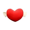 thumbnail image 1 of Heart Pillow - Plush Angel Wings Cushion, Romantic Throw Pillow | Multipurpose Christmas Valentine Car Sofa Ornament, Portable Super‑Soft Decorative Accent for Indoor Outdoor Decor, 1 of 7