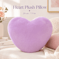 thumbnail image 1 of Heart Pillow Purple Throw Pillows 8 Inch Fuzzy Cute Pillows for Bed Livingroom Home Decor Cushion Decorative Soft Pillows, 1 of 8