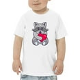 thumbnail image 1 of Heart Pillow Raccoon T-Shirt Toddler -Image by Shutterstock,  4 Toddler, 1 of 4