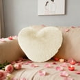 thumbnail image 1 of Heart Pillow Throw Pillows Decorative Pillows for Bed Couch Cute Faux Rabbit Fur Small Pillow for Women Valentine Anniversary Fall Christmas Home Decor 15.8x12in, 1 of 6