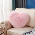 thumbnail image 1 of Heart Pillow,Valentines Day Pillows,Fur Heart Decorative Pillows,Heart Shaped Throw Pillow,Large Fluffy Pillows,Women Living Bedroom Home Decoration(Pink), 1 of 6