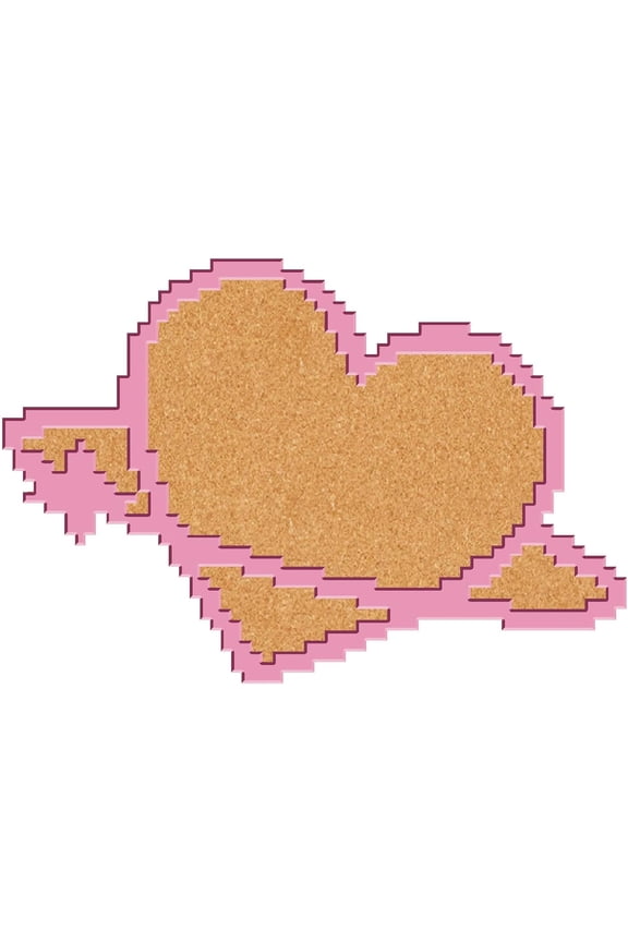 Heart Pin Cork Board 11.8x8.03In Framed Bulletin Display Badge Wooden Saddle Brown Wall Mounted Memory Memo Brooch Lapel Pin Holder Storage for DIY Making