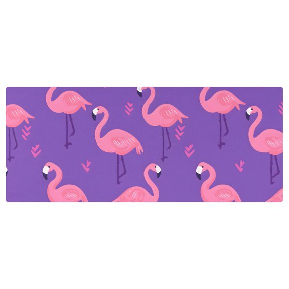Heart Pink Flamingos Stretch Fitted Tablecloth 2.5x6ft Elastic Wrinkle Resistant Cover