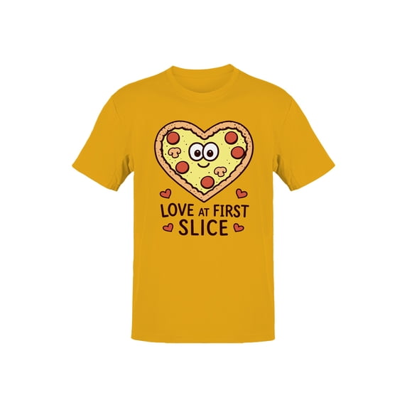 Heart Pizza Love at First Slice Men's T-shirt