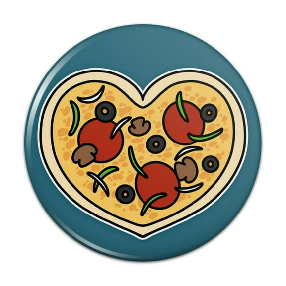 Heart Pizza Pie Love Pinback Button Pin