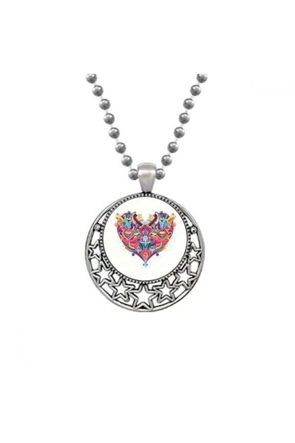 Heart Playing Cards Geometric Pattern Necklaces Pendant Retro Moon Stars Jewelry