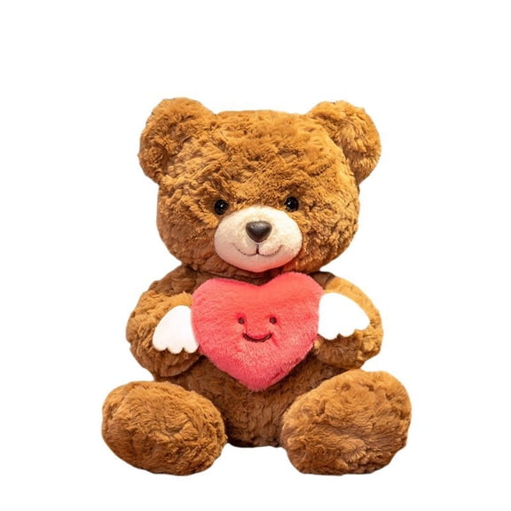 Heart Plush Hug Bear Stuffed Toy with Soft Filling for Gift Giving and Room Display