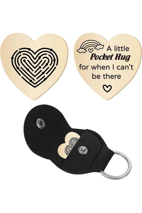 Heart Pocket Hug Token Labyrinth Long Distance Relationship Keepsake Keychain for DIY