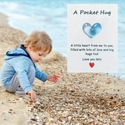 Heart Pocket Hug Token Long Distance Relationship Gifts for Mom Dad Birthday Christmas Gifts for Daughter Son Inspirational Motivational Gift for Boyfriend Girlfriend Valentines Day Gifts, Sky Blue