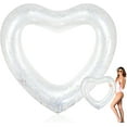 thumbnail image 1 of Heart Pool Float 47.3 x 39.4 Inch Inflatable Swim Rings Heart Shaped Bachelorette Pool Rings Glitter Swimming Pool Float Tube Summer Water Fun Beach Party Toys for Adults, 1 of 7