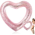 thumbnail image 1 of Heart Pool Float 47.3 x 39.4 Inch Inflatable Swim Rings Heart Shaped Bachelorette Pool Rings Glitter Swimming Pool Float Tube Summer Water Fun Beach Party Toys for Adults, 1 of 14