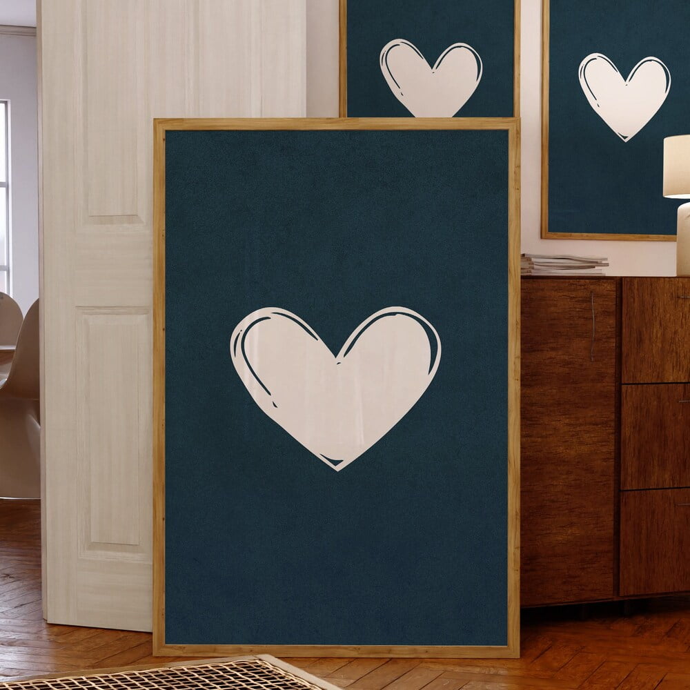 Heart Poster, Heart Wall Print, Trendy Wall Print, Minimalist Poster ...