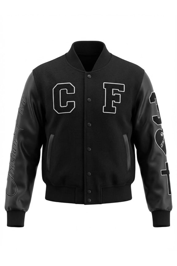 Heart Posture Crop Varsity Jacket Genesis Collection by Christian Flow