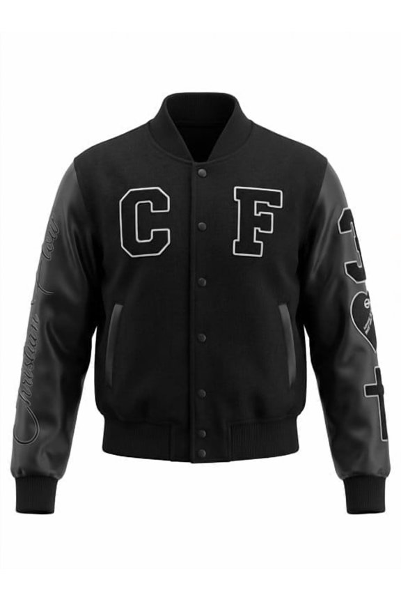 Heart Posture Crop Varsity Jacket Genesis Collection by Christian Flow