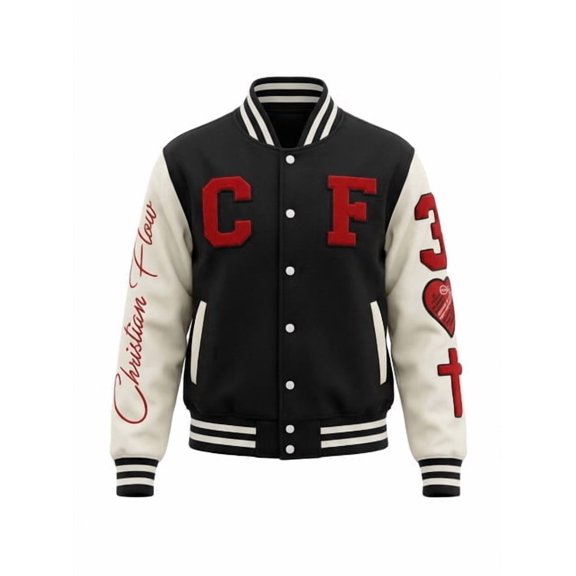 Heart Posture Crop Varsity Jacket Genesis Collection by Christian Flow