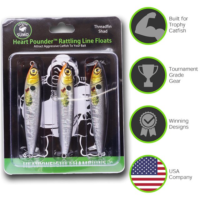 Heart Pounder Catfish Rattle Float for Catfishing Rigs (5 Inches