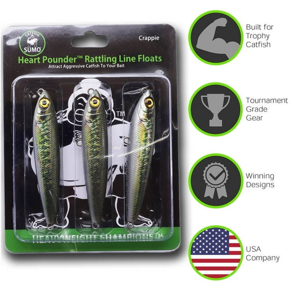 Heart Pounder Catfish Rattle Float for Catfishing Rigs (5 Inches)