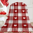thumbnail image 1 of Heart Print Flannel Blanket Soft Lightweight Throw for Couples Romantic Gift for Valentine s Day Anniversary Picnic Sofa Use(B), 1 of 6