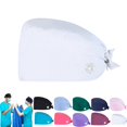 thumbnail image 1 of Heart Printed Bouffant Cap with Buttons Unisex Sweatband Adjustable Tie Back Hat, 1 of 6