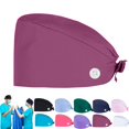 thumbnail image 1 of Heart Printed Bouffant Cap with Buttons Unisex Sweatband Adjustable Tie Back Hat, 1 of 6