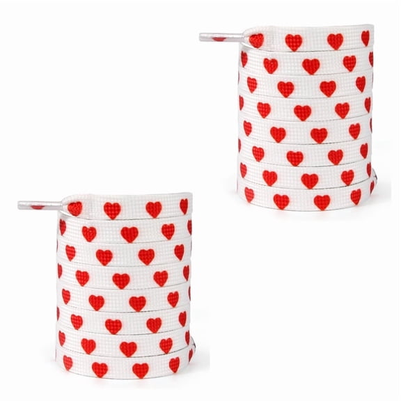 Heart Prints Shoe Laces 100cm Long Shoe Laces Heart Prints Shoelaces for Adult Kid Teen Sneakers Trainers Canvas Shoes