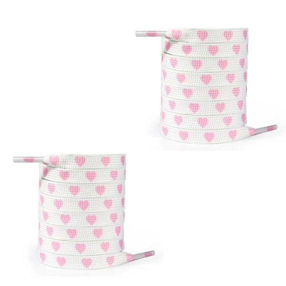Heart Prints Shoe Laces Polyester Shoe Laces 100cm Long Flat Shoelaces for Adults Kids Trainers Sneakers Canvas Shoes