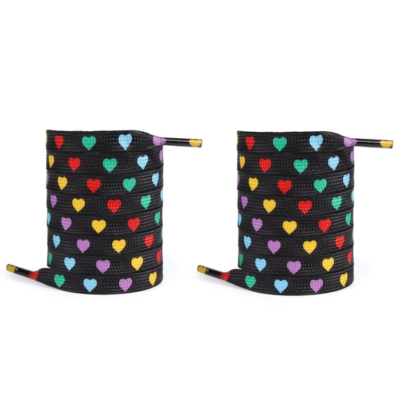 Heart Prints Shoelaces 100cm Long Polyester Shoe Lace for Adults Kids Adjustable Flat Shoelaces for Trainers Sneakers