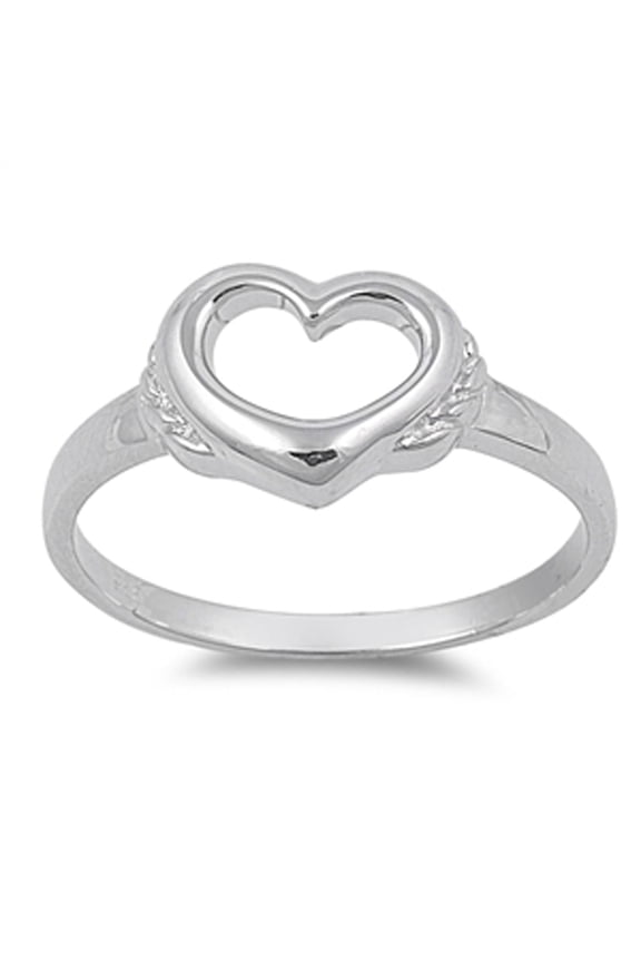 Heart Promise Purity Cutout Love Ring .925 Sterling Silver Band Jewelry Female Male Unisex Size 9