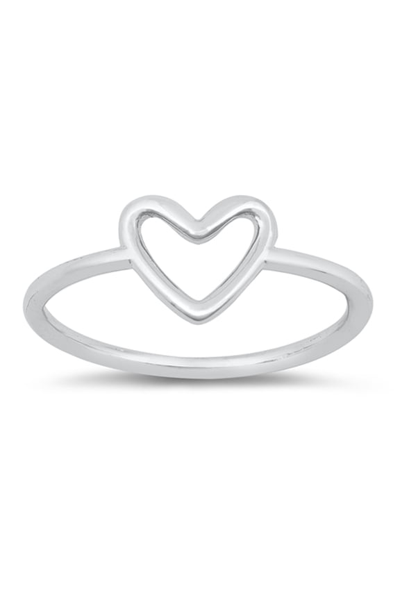 Heart Promise Purity Ring .925 Sterling Silver Band Jewelry Female Male Unisex Size 9