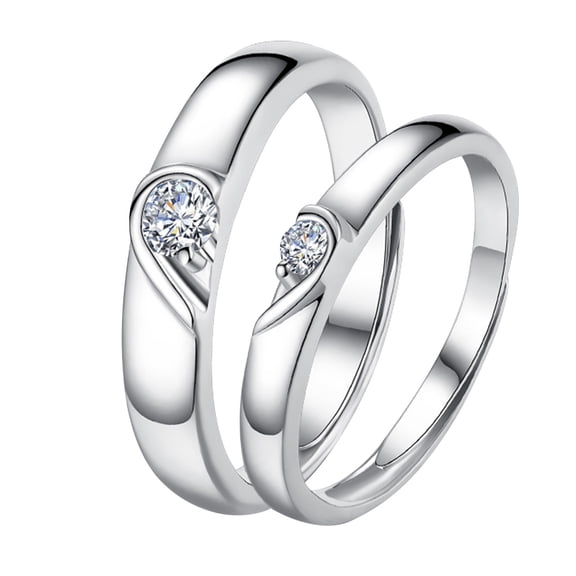 Heart Promise Rings for Couples I Love You Engagement Wedding Ring Band Sets