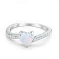 thumbnail image 1 of Heart Promise Round Ring Lab Created White Opal 925 Sterling Silver Size 11, 1 of 7