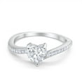 thumbnail image 1 of Heart Promise Round Wedding Ring CZ 925 Sterling Silver Size 5, 1 of 7