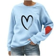 thumbnail image 1 of Heart Pullover Tops for Women Fall Fleece Sweatshirts Crewneck Shirts Fashion Cute Heart Elbow Patch Long Sleeve Sweatshirt Casual Loose Comfy Jumper Sweaters Teen Girls Outfits Clothes, 1 of 6