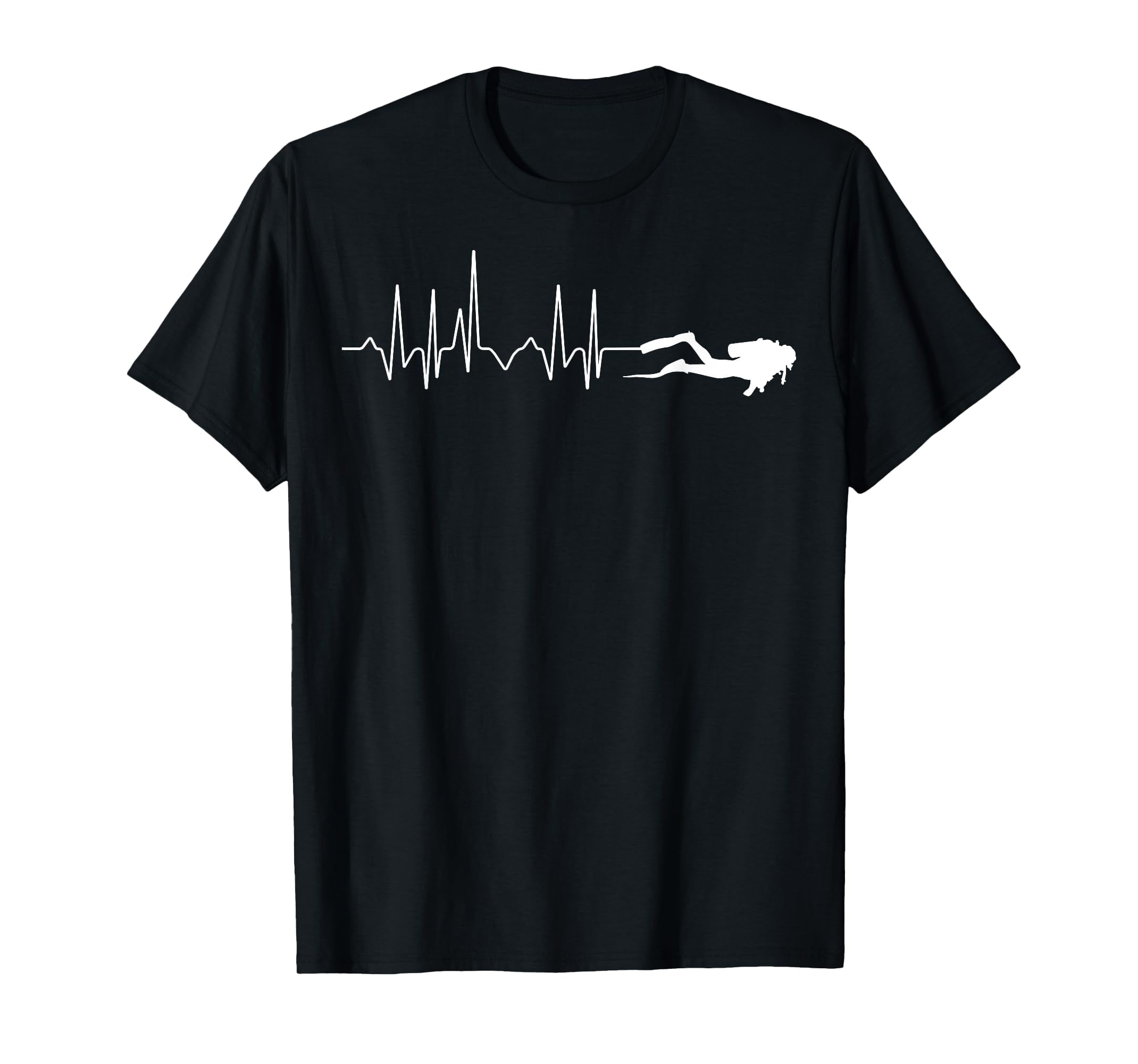 Heart Pulse, EGK and Heartbeat with Diver in the Ocean T-Shirt ...