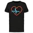 thumbnail image 1 of Heart Pulse Rate Neon Sign T-Shirt Men -Image by Shutterstock, Male x-Large, 1 of 2