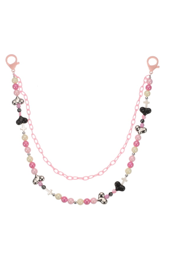 Heart Punk Pants Chain, Belt Wallet Chain with Lobster Clasps for Hip Hop Accessories (Silver Tone)