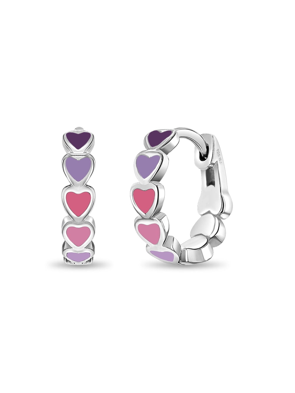 Buy SH01Z Sterling Silver Jewelry Children's 10mm Small Size Huggie Hoop  Earrings and Heart Designed for Kids Online in India - Etsy