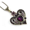 thumbnail image 1 of Heart Purple Crystal CZ Necklace Chain Pendant Valentine's & Mother's Day Gift, 1 of 1