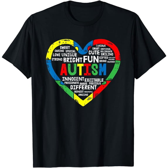 Heart Puzzle Autism Awareness Bright Fun Different Gifts T-Shirt