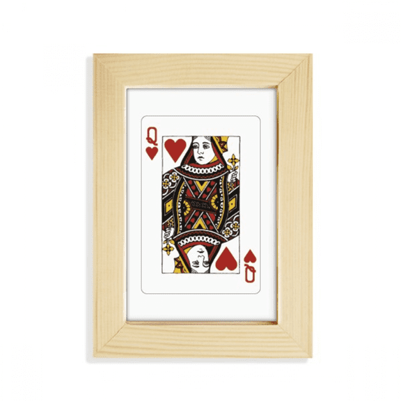 Heart Q Playing Cards Pattern Desktop Display Photo Frame Picture Art Painting 5x7 inch