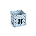 thumbnail image 1 of Heart Quilted Polka Dot Storage Bin, Foldable Small Fabric Organizer Basket, Open Top Cosmetic Sundries Container, Desktop Storage Solution, Ideal Home Office Use, Blue, 1 of 7