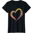 thumbnail image 1 of Heart Rainbow Flag LGBT Les Pride Support LGBTQ Gift T-Shirt, 1 of 3