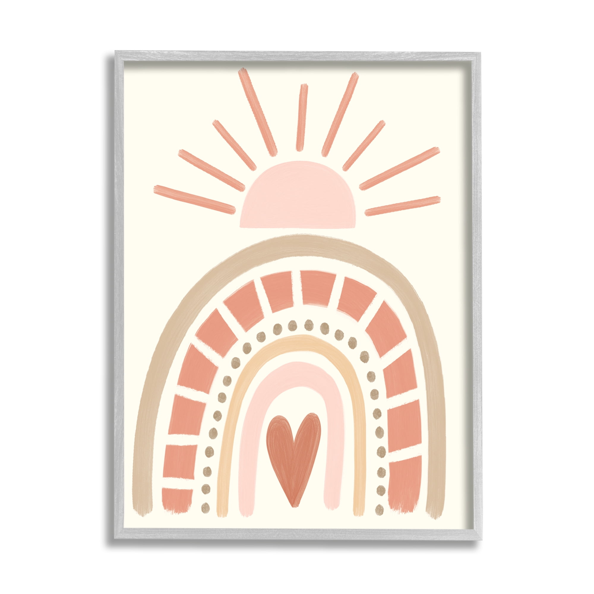 Stupell Industries Heart Rainbow Shapes Sunrise Sky Neutral,16 x 20,Designed by Taylor Shannon