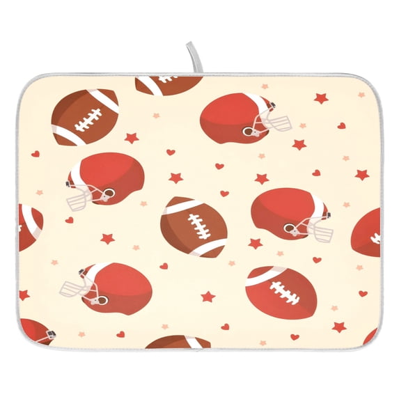 Heart Raspberry Flower Drying Dish Mat Quick Drying Absorbent Soft Durable for Kitchen 16" x 18"
