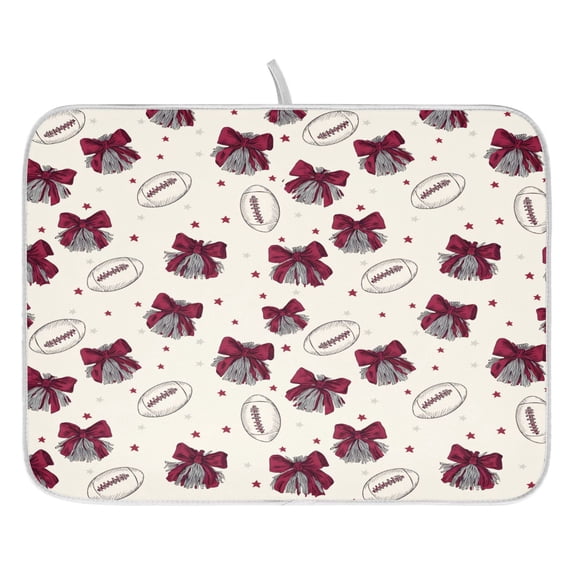 Heart Raspberry Flower Drying Dish Mat Quick Drying Absorbent Soft Durable for Kitchen 16" x 18"